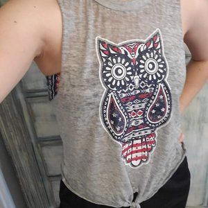 Tie up Tank Owl Tank Top and Bralette